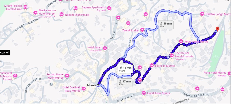 Murree Safari Train map